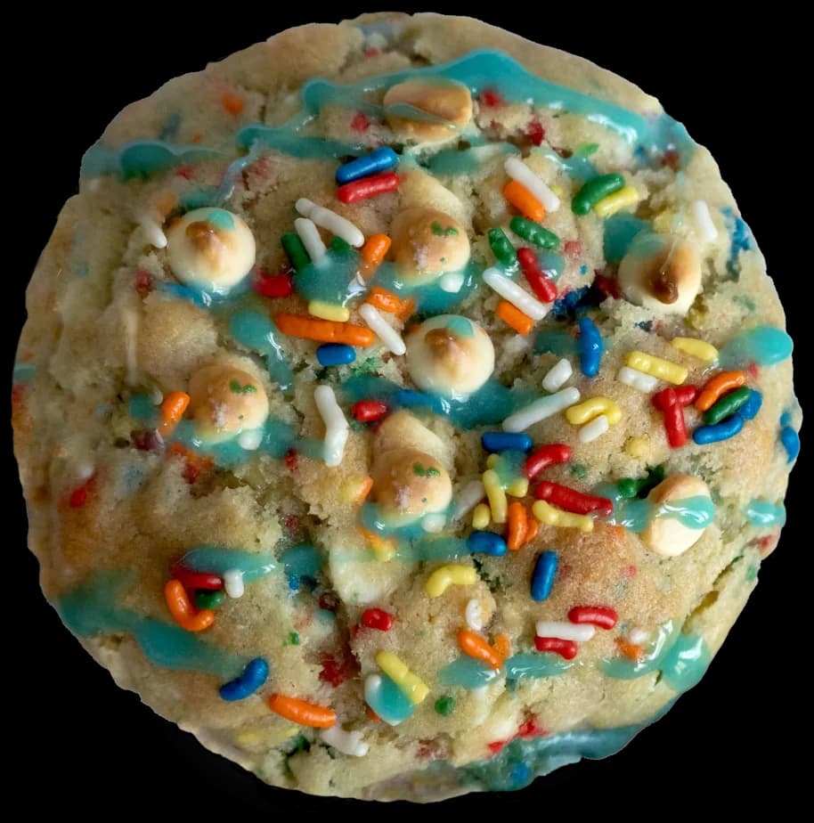 Birthday cake cookie with sprinkles